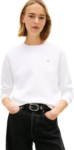 Tommy Jeans Damen Pullover mit Rundhalsausschnitt in klassischem Design.
